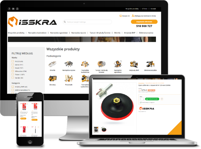 Projekt graficzny oraz wdrożenie do systemu PrestaShop - Isskra