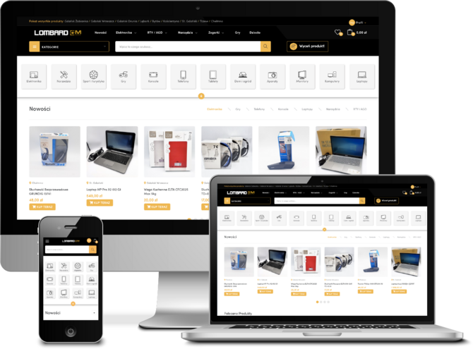 Projekt oraz wdrożenie do systemu PrestaShop - LombardGM